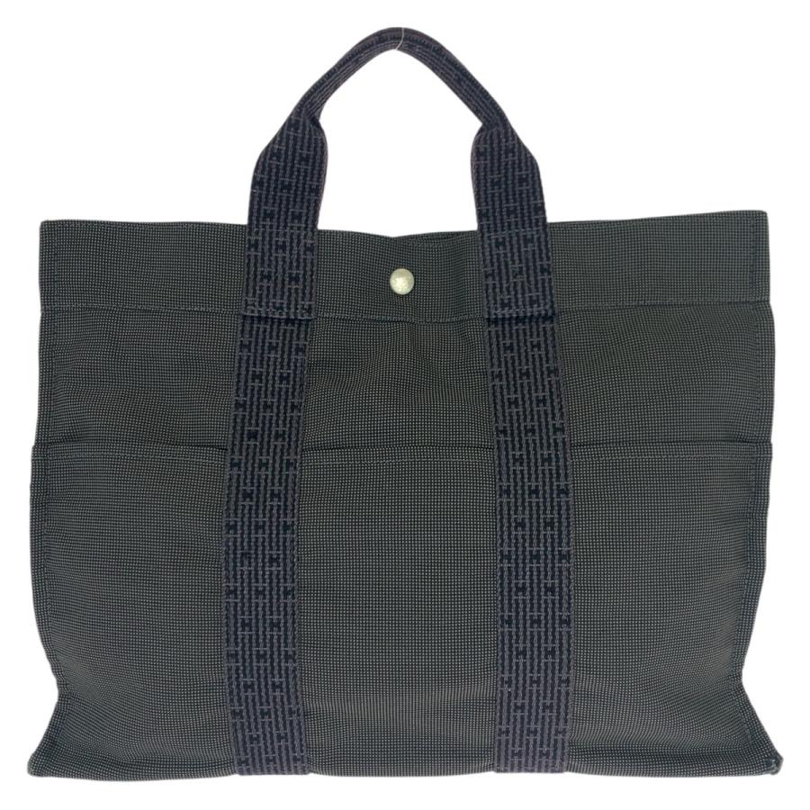 HERMES エルメス エールライン MM グレー シルバー金具 キャンバス トートバッグ 男女兼用 メンズ 600832_1