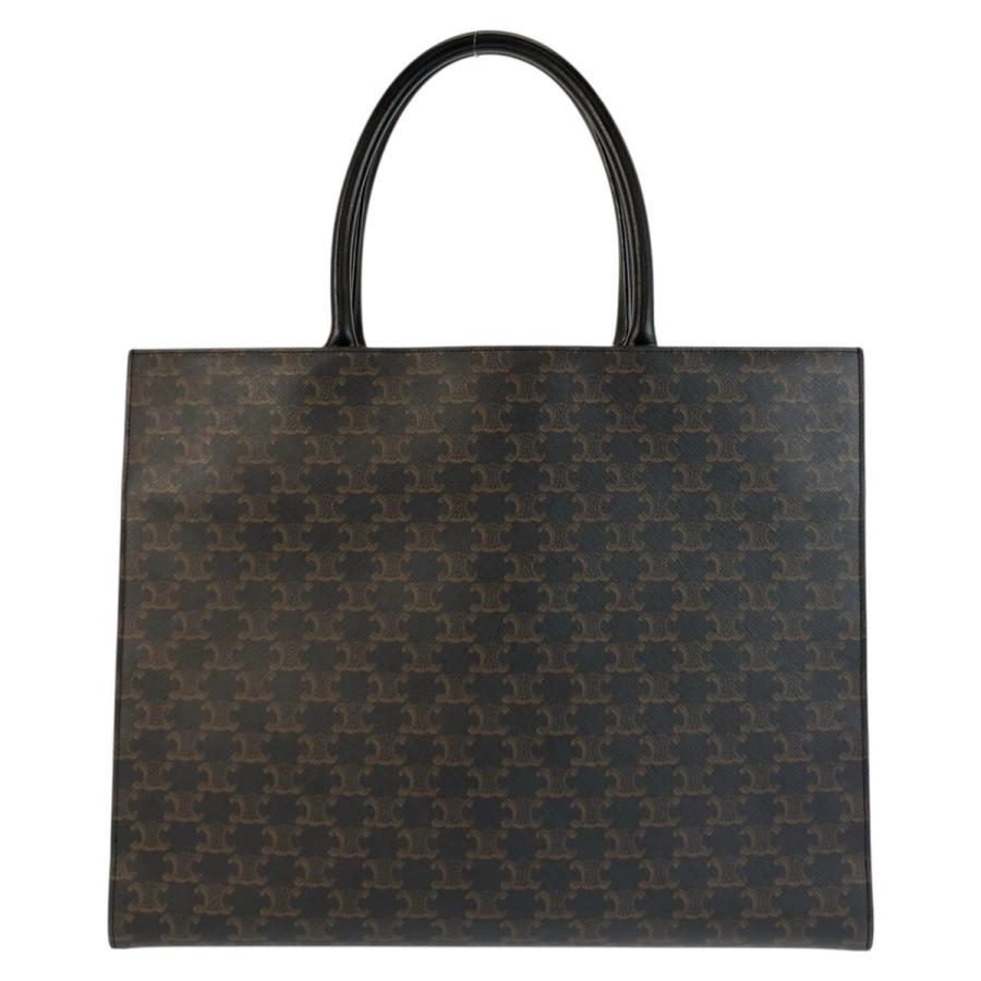 美品 CELINE セリーヌ トリオンフ ホリゾンタルカバ ブラック 黒 ブラウン トートバッグ ハンドバッグ ビジネスバッグ 600855 | CELINE | 01