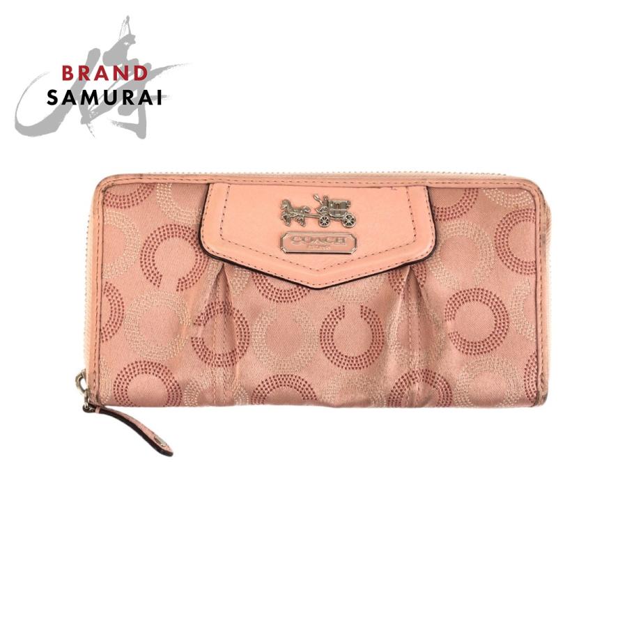COACH（コーチ） シグネチャー オプアート ピンク シルバー金具 