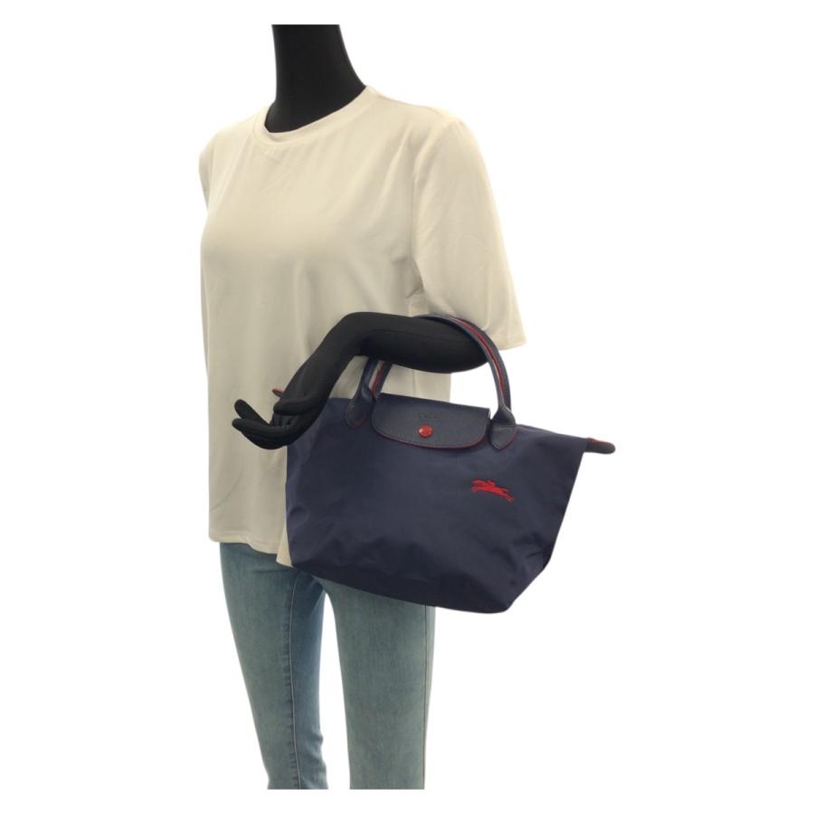 美品 Longchamp ロンシャン ル プリアージュ クラブ S ネイビー レッド シルバー金具 ナイロン/レザー トートバッグ ハンドバッグ 600876 | LONGCHAMP | 05
