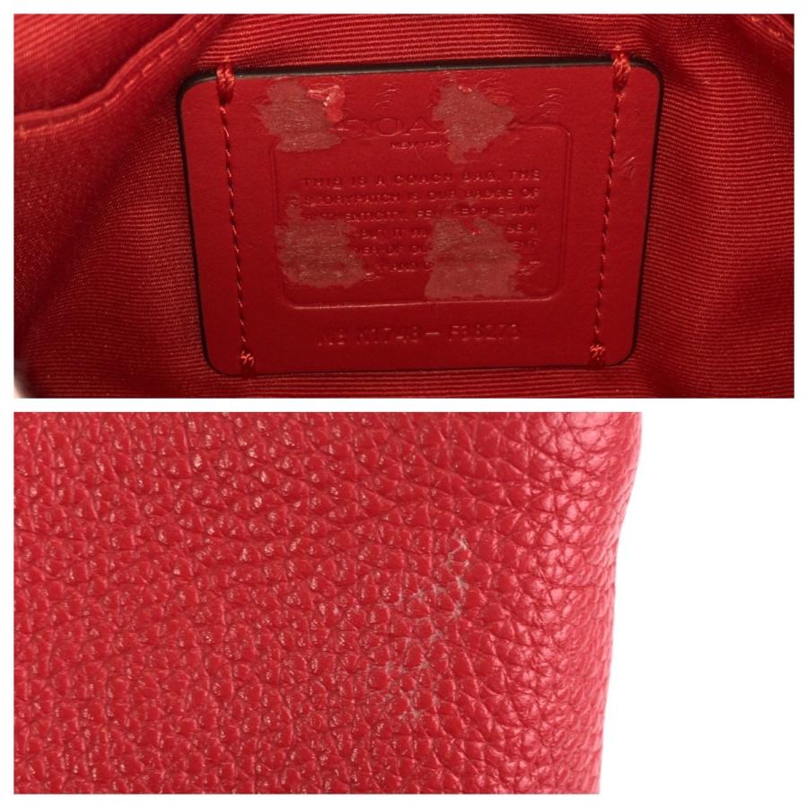 COACH（コーチ） レイラ レッド 赤 ガンメタ金具 レザー F38273