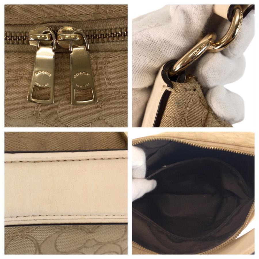 COACH（コーチ） 美品 シグネチャー ベージュ アイボリー ゴールド金具 
