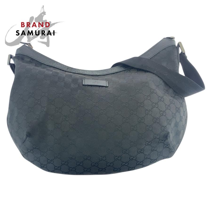 GUCCI グッチ ブラック 黒 シルバー金具 GGキャンバス/レザー 189752 斜め掛け ショルダーバッグ レディース 600906 | GUCCI