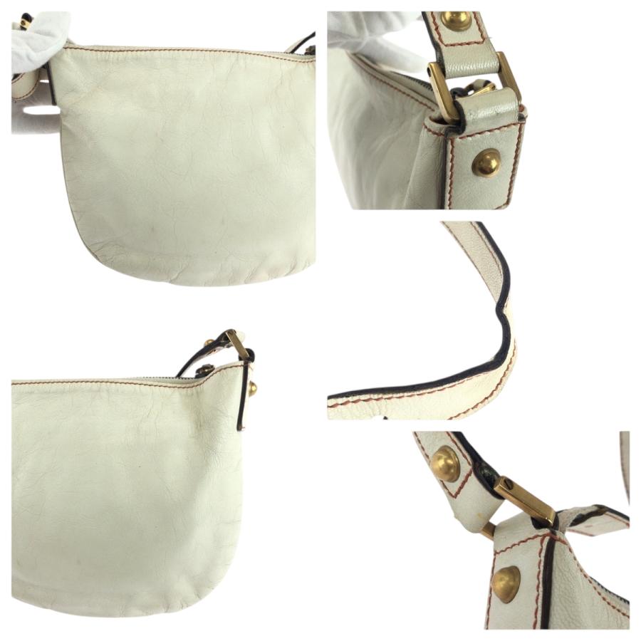 GUCCI グッチ ソーホー インターロッキング ホワイト ゴールド金具 レザー 121552 ホーボー ショルダーバッグ 肩掛け レディース 600938