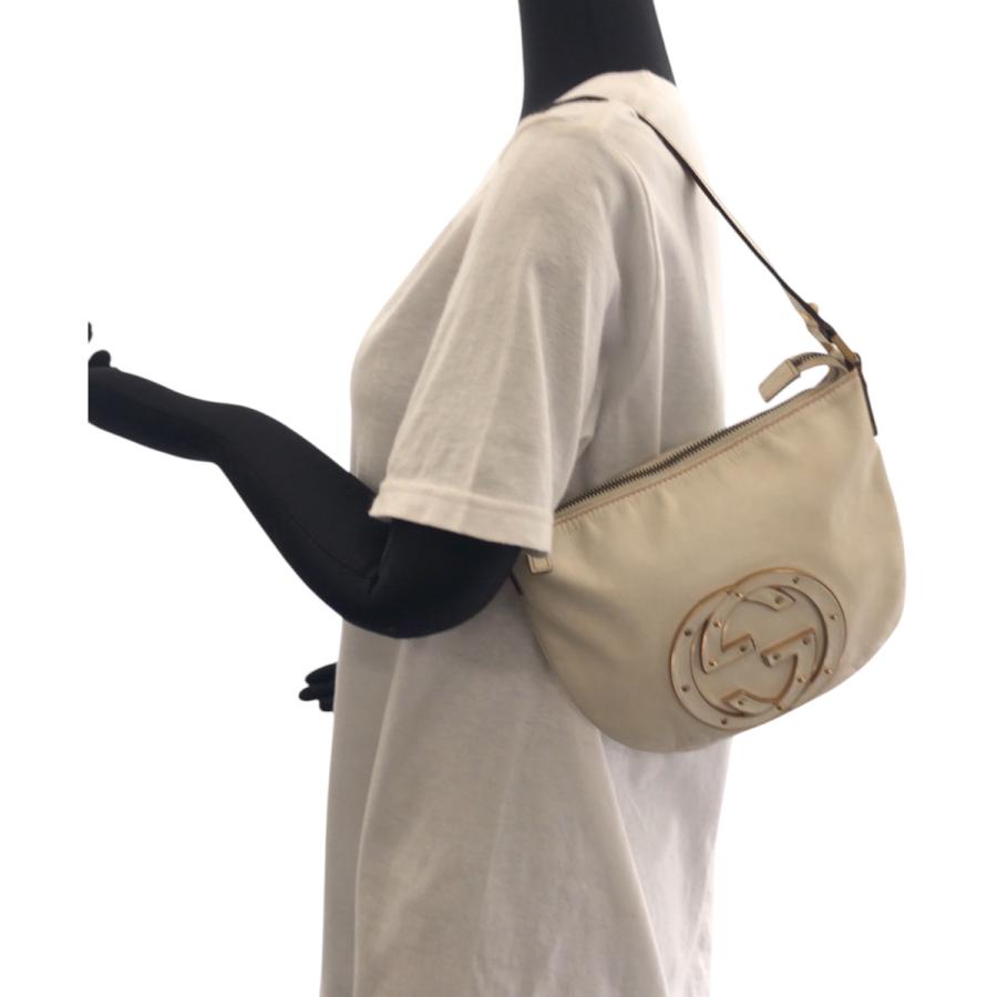 GUCCI グッチ ソーホー インターロッキング ホワイト ゴールド金具 レザー 121552 ホーボー ショルダーバッグ 肩掛け レディース 600938