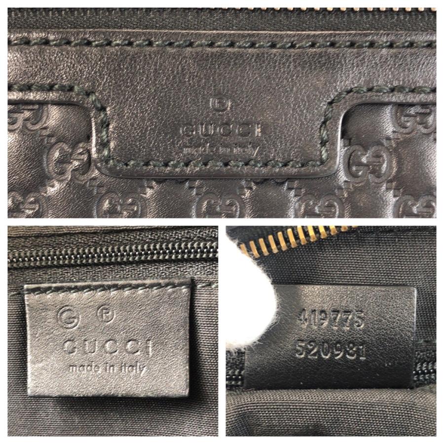 美品 GUCCI グッチ マイクログッチシマ ブラック 黒  レザー 419775 セカンドバッグ クラッチバッグ メンズ 600943 | GUCCI | 03