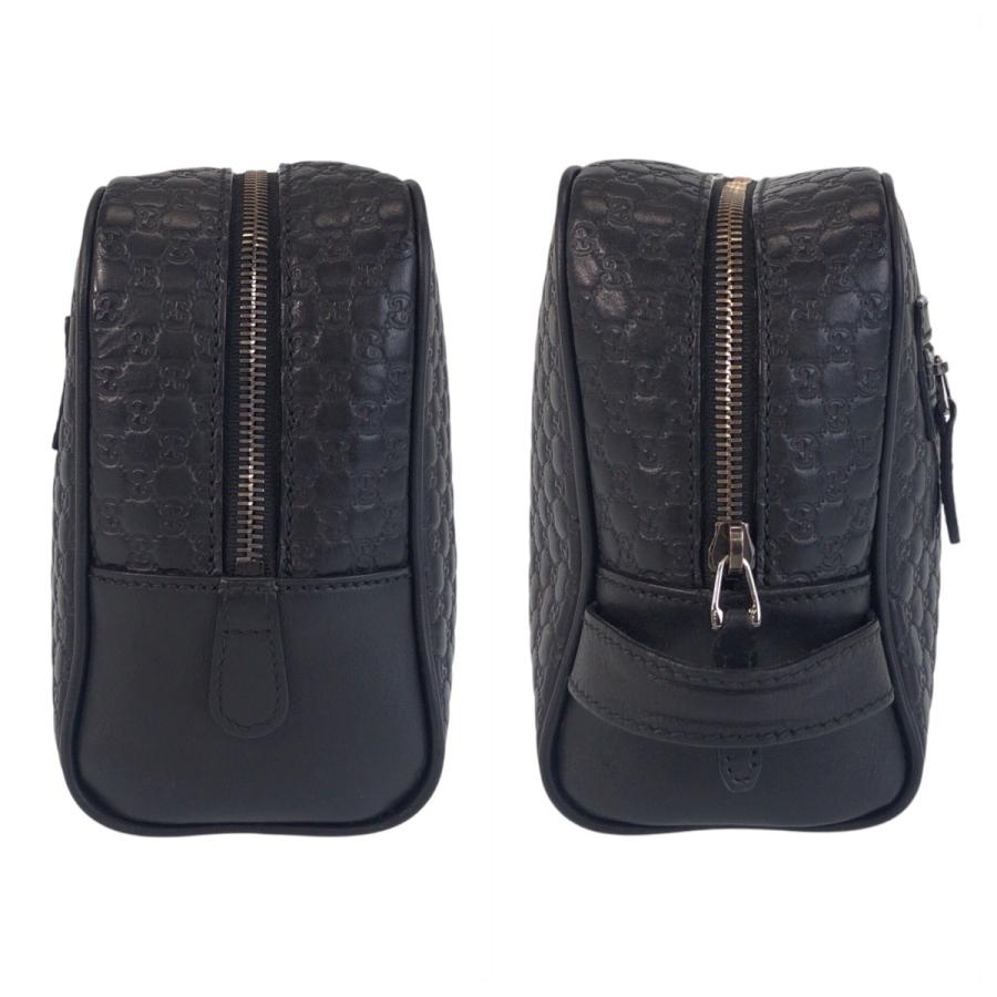 美品 GUCCI グッチ マイクログッチシマ ブラック 黒  レザー 419775 セカンドバッグ クラッチバッグ メンズ 600943 | GUCCI | 06