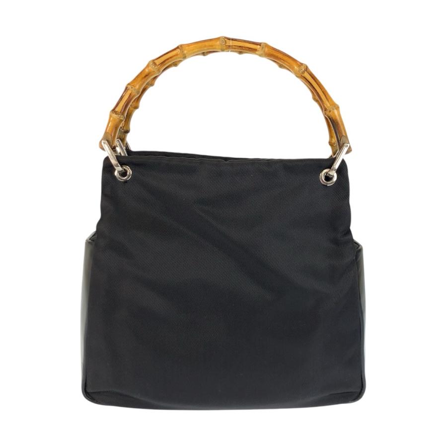 美品 GUCCI グッチ バンブー ブラック 黒 ナイロン/レザー/バンブー 000 2014 0580 トートバッグ ハンドバッグ  レディース 600963 | GUCCI | 01