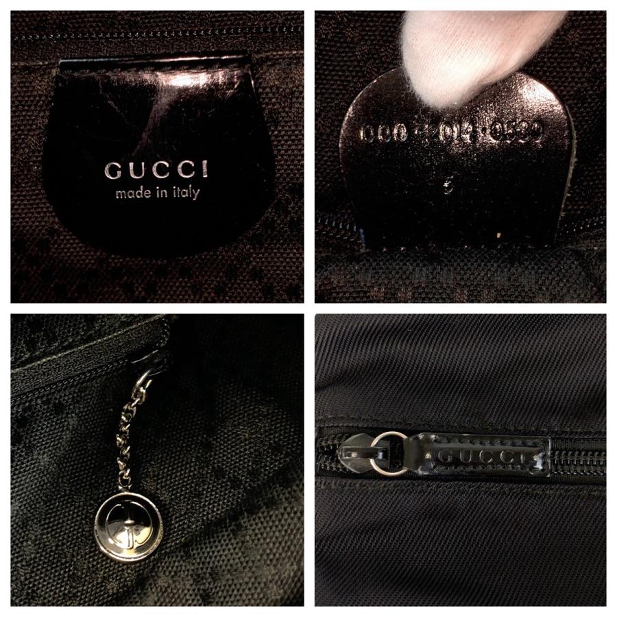 美品 GUCCI グッチ バンブー ブラック 黒 ナイロン/レザー/バンブー 000 2014 0580 トートバッグ ハンドバッグ  レディース 600963 | GUCCI | 03