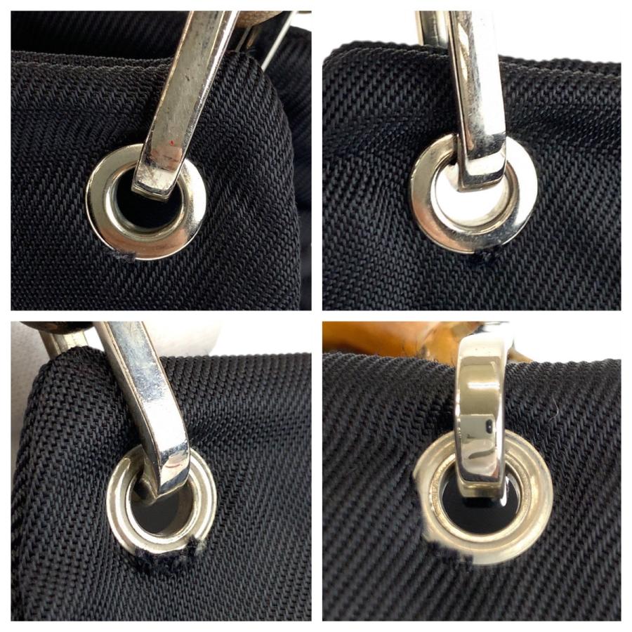 美品 GUCCI グッチ バンブー ブラック 黒 ナイロン/レザー/バンブー 000 2014 0580 トートバッグ ハンドバッグ  レディース 600963 | GUCCI | 04