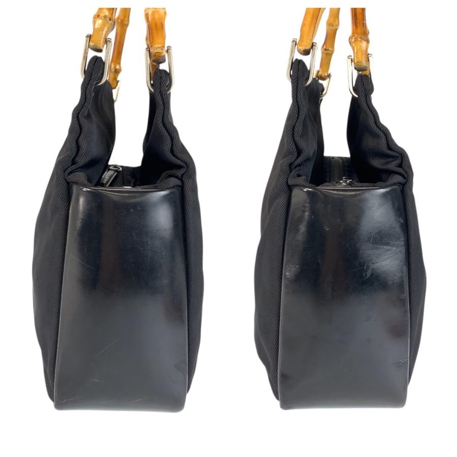 美品 GUCCI グッチ バンブー ブラック 黒 ナイロン/レザー/バンブー 000 2014 0580 トートバッグ ハンドバッグ  レディース 600963 | GUCCI | 07