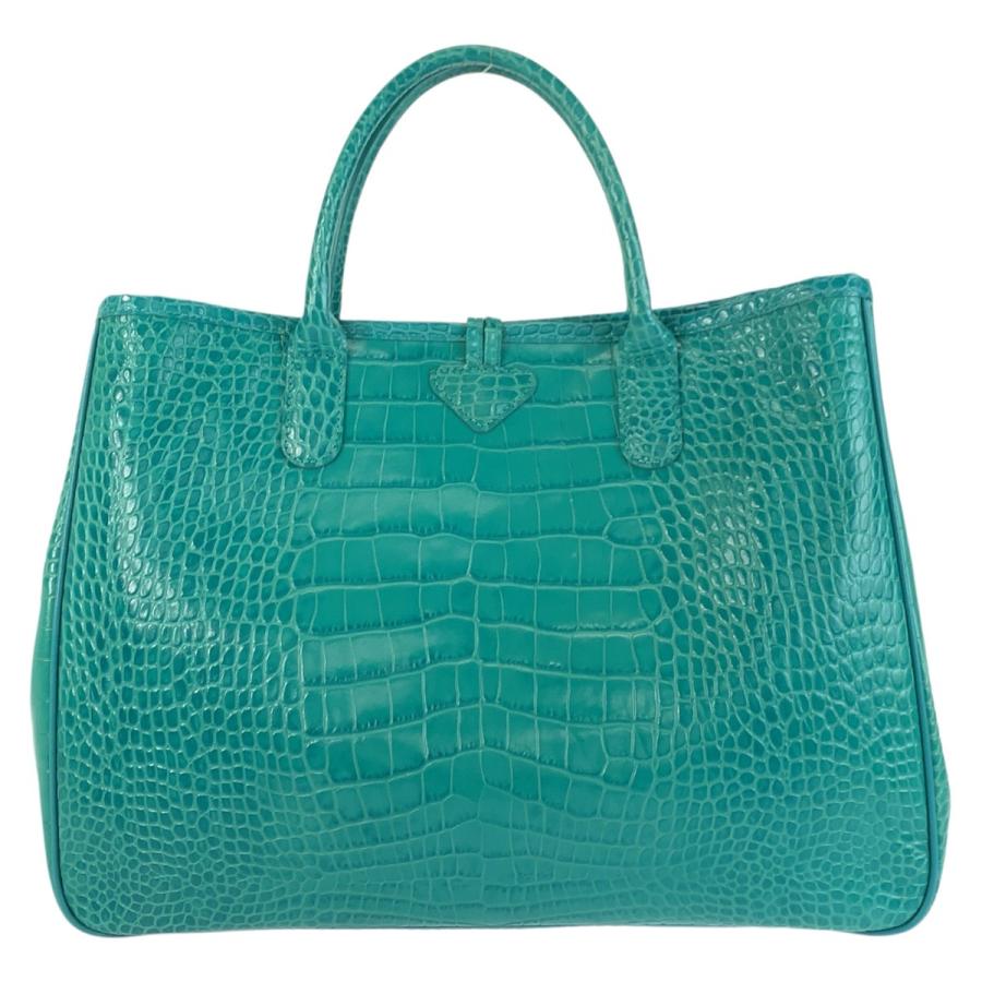 LONGCHAMP（ロンシャン） 美品 ロゾ 型押し エメラルドグリーン
