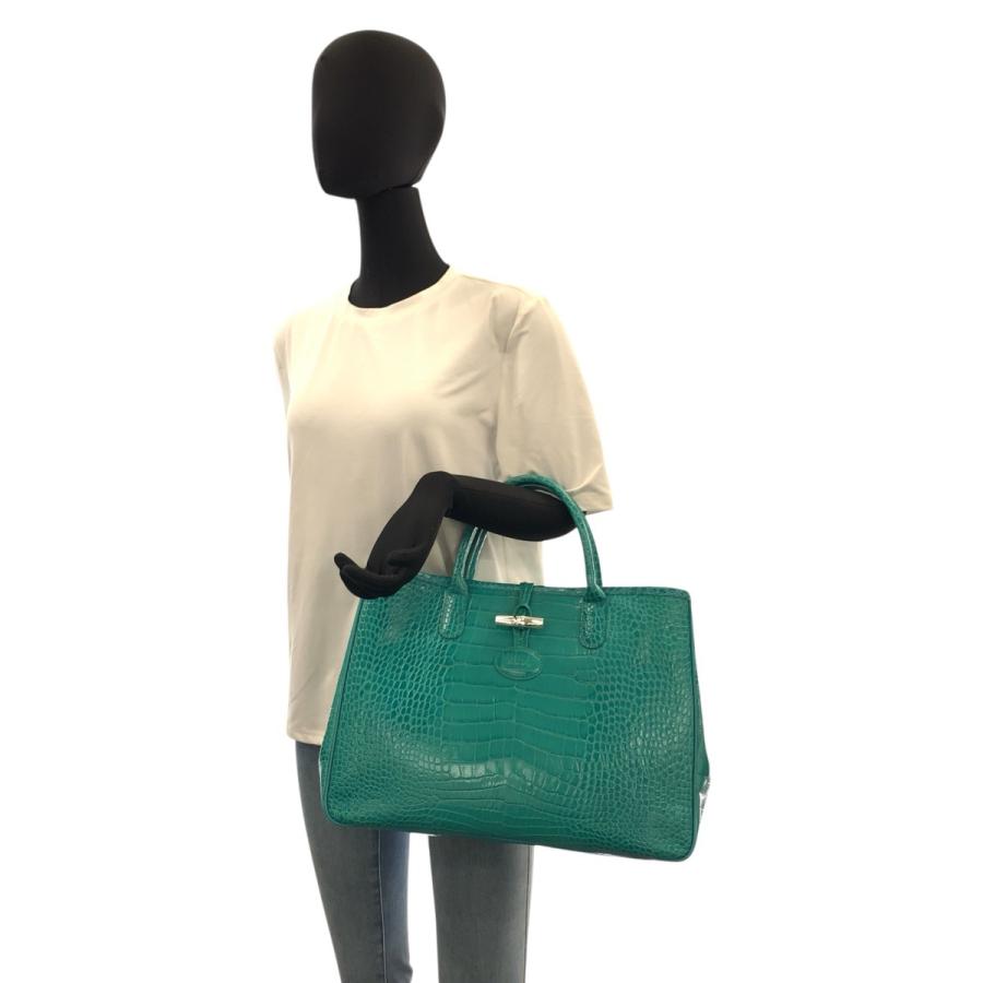 LONGCHAMP（ロンシャン） 美品 ロゾ 型押し エメラルドグリーン