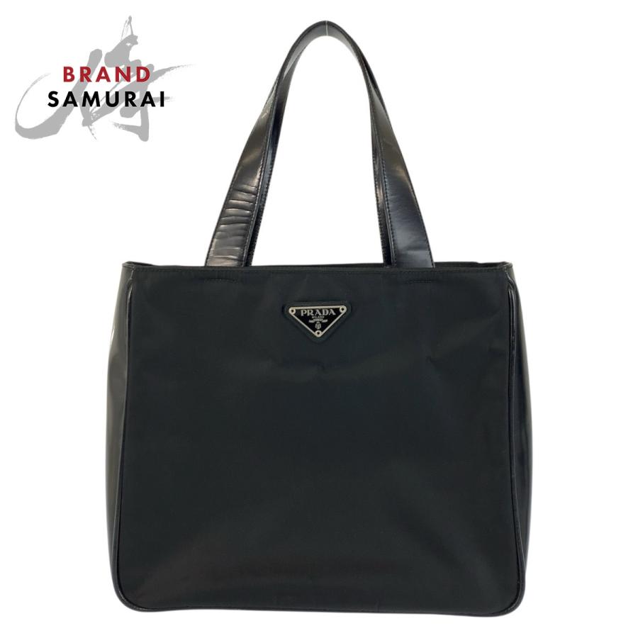 PRADA（プラダ） 美品 テスート 三角ロゴプレート ブラック 黒
