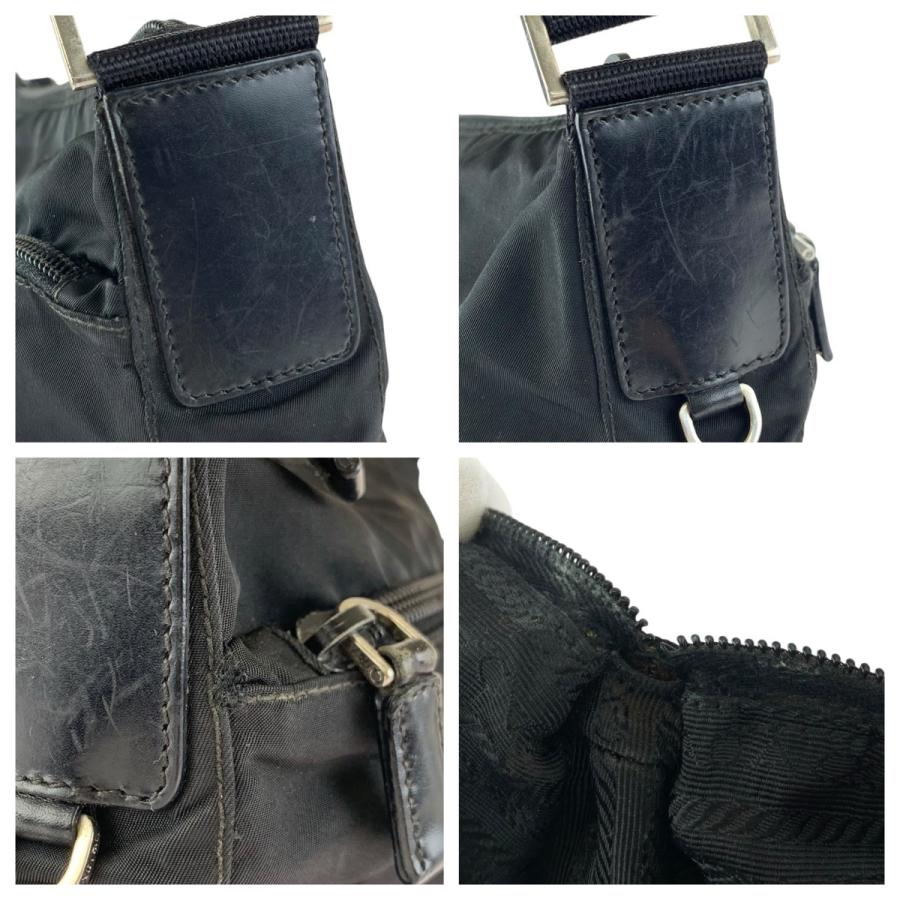 PRADA（プラダ） テスート 三角ロゴプレート ブラック 黒 シルバー金具