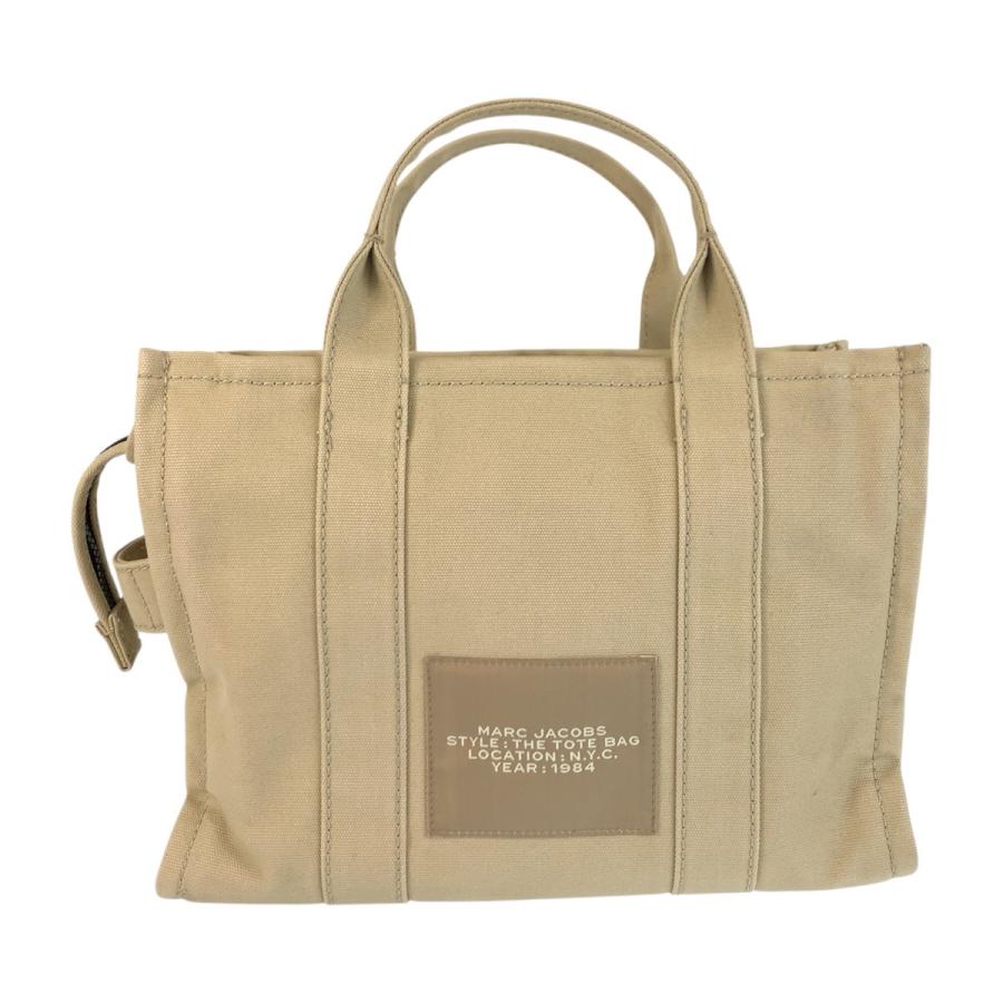 美品 MARC JACOBS マークジェイコブス THE TOTE BAG ベージュ ブラック キャンバス トートバッグ ショルダーバッグ  レディース 600997 |  | 01