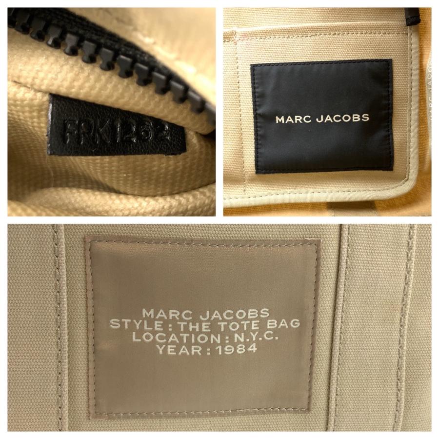 美品 MARC JACOBS マークジェイコブス THE TOTE BAG ベージュ ブラック キャンバス トートバッグ ショルダーバッグ  レディース 600997 |  | 03