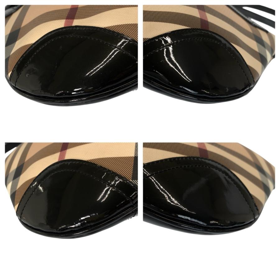 BURBERRY バーバリー チェック柄 ベージュ ブラック ガンメタ金具 PVC/パテントレザー ショルダーバッグ メッセンジャーバッグ 601030 | BURBERRY | 02