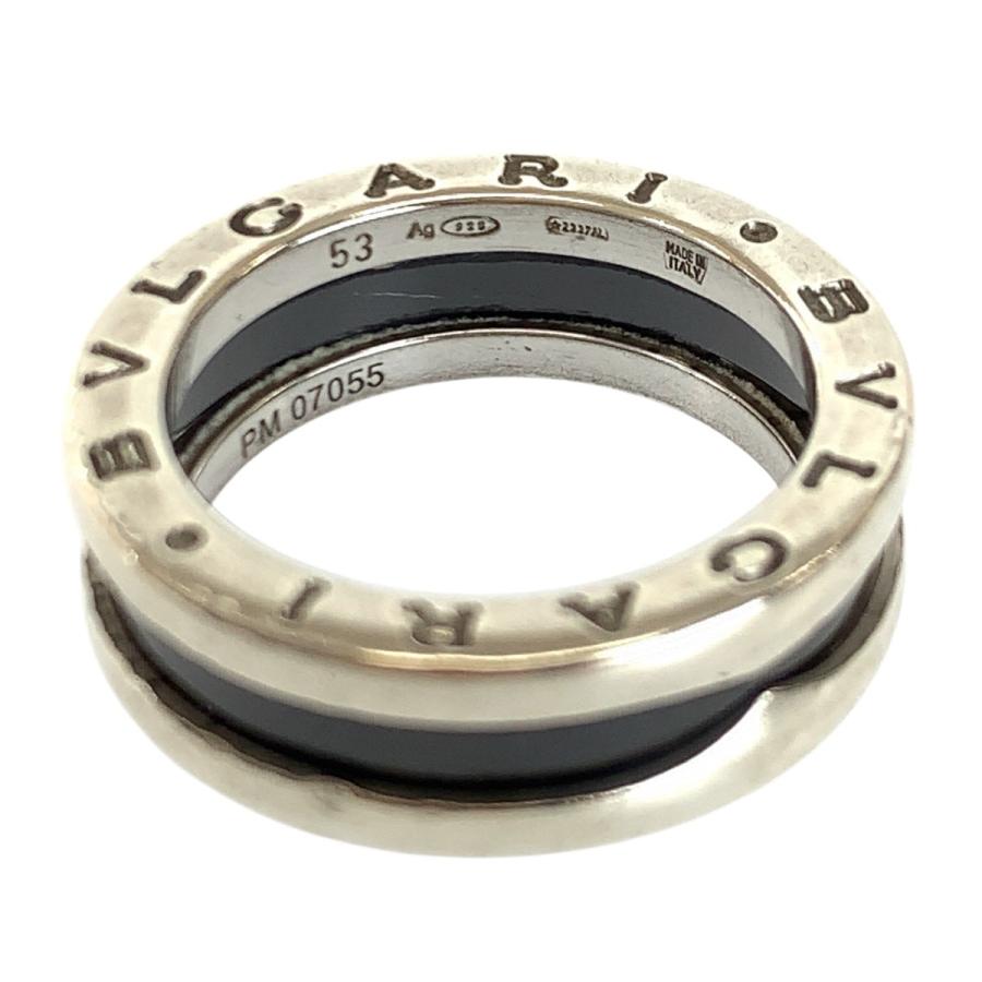 美品 BVLGARI ブルガリ ビーゼロワン セーブザチルドレン サイズ53 シルバー ブラック シルバー925/セラミック リング・指輪 13号 601032 | BVLGARI | 07