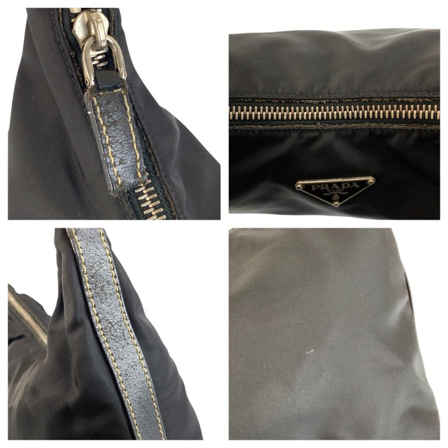 PRADA（プラダ） テスート 三角ロゴプレート ブラック 黒 シルバー金具