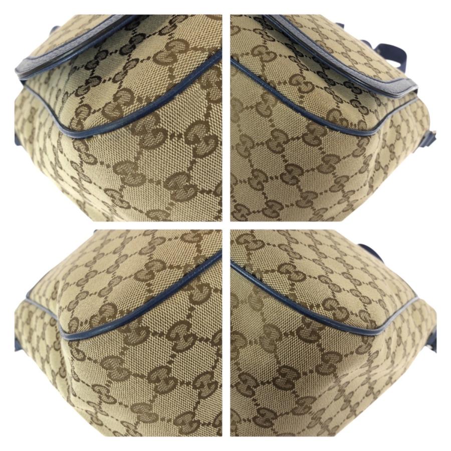 美品 GUCCI グッチ ベージュ ブルー シルバー金具 GGキャンバス/レザー 510340 ショルダーバッグ メッセンジャーバッグ メンズ 601109_2