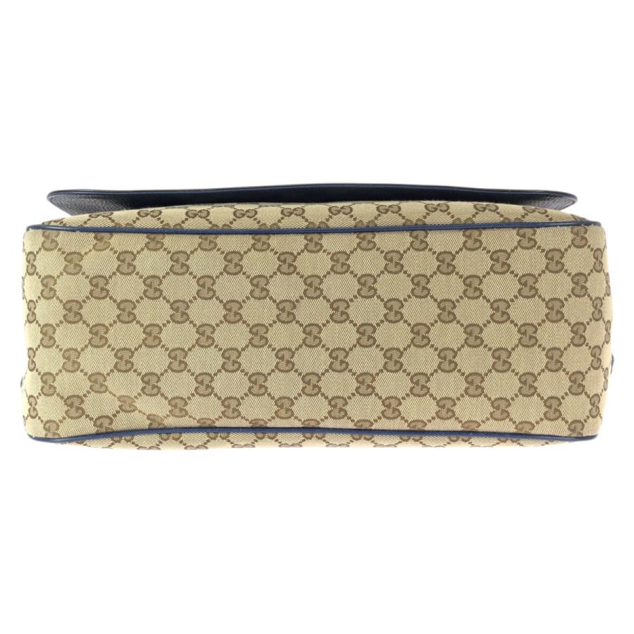 美品 GUCCI グッチ ベージュ ブルー シルバー金具 GGキャンバス/レザー 510340 ショルダーバッグ メッセンジャーバッグ メンズ 601109_8