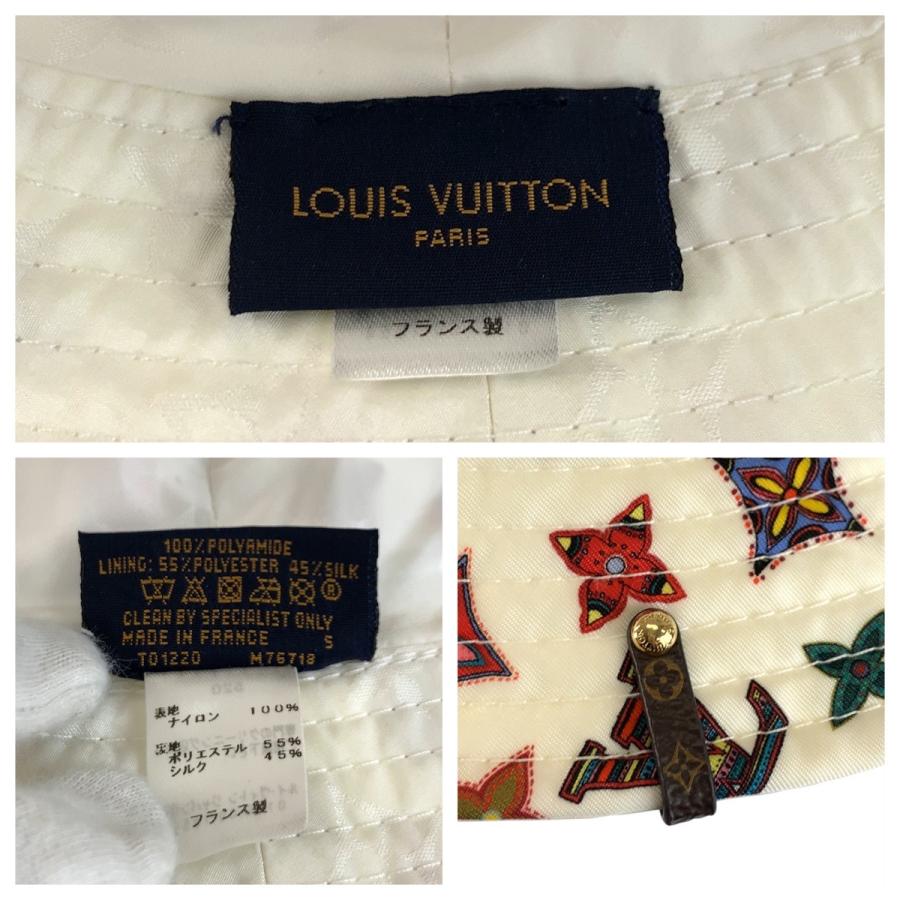 美品 LOUIS VUITTON ルイヴィトン モノグラム ボブ ラブリーグラム ホワイト マルチカラー M76718 バケットハット 男女兼用 メンズ 601134_6