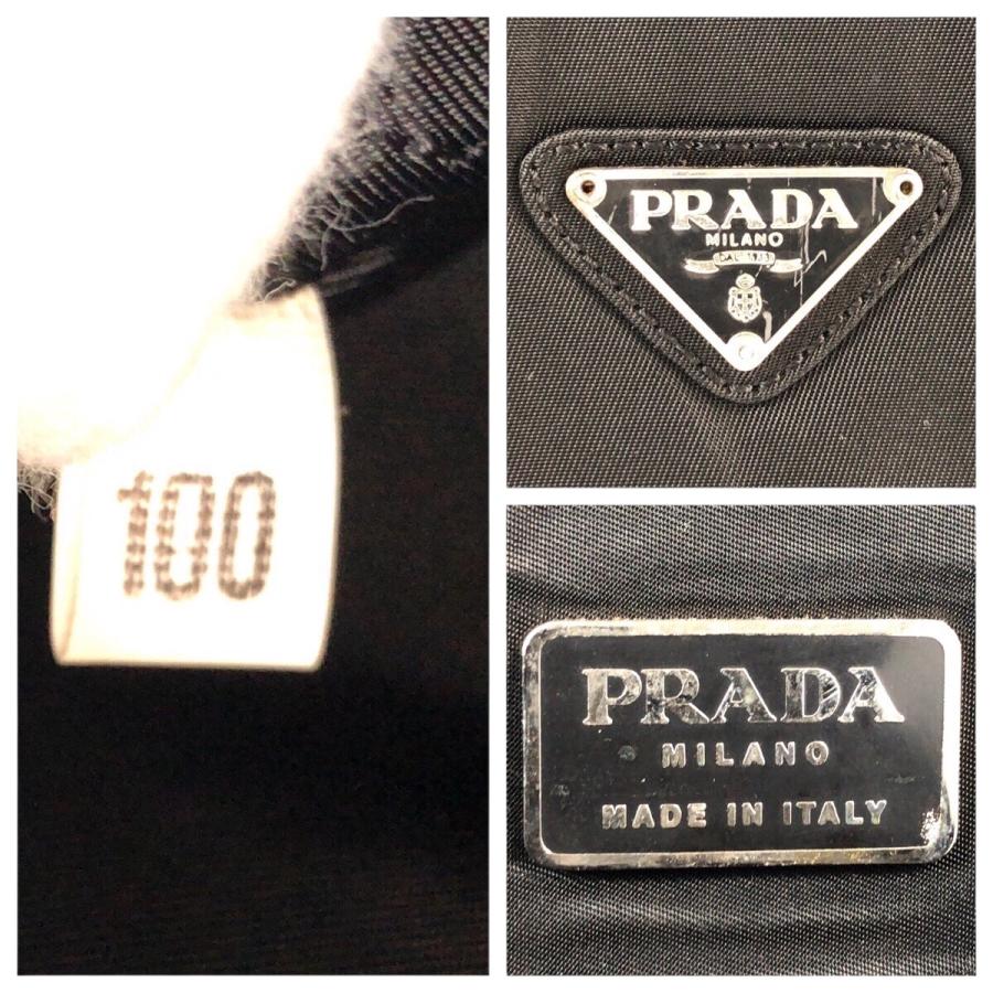 PRADA（プラダ） テスート 三角ロゴプレート ブラック 黒 シルバー金具