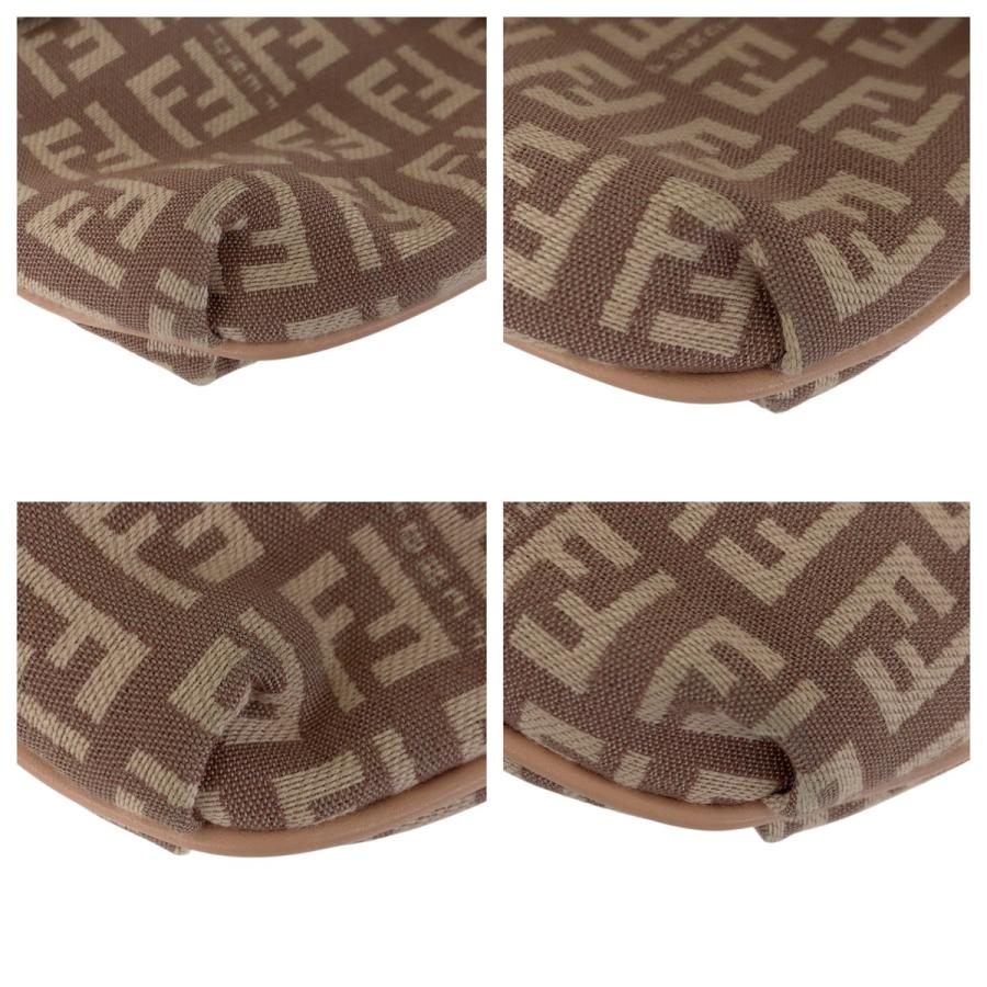 FENDI フェンディ ズッキーノ ベージュ ベビーピンク ゴールド金具 キャンバス AC86201 ショルダーバッグ ポシェット レディース 601165
