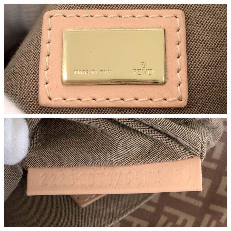 FENDI フェンディ ズッキーノ ベージュ ベビーピンク ゴールド金具 キャンバス AC86201 ショルダーバッグ ポシェット レディース 601165