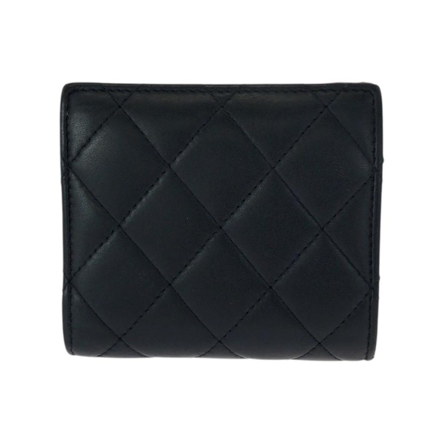 美品 CHANEL シャネル マトラッセ ココマーク ブラック 黒 ゴールド金具 ラムスキン 折財布 コンパクトウォレット レディース 601203 | CHANEL | 01