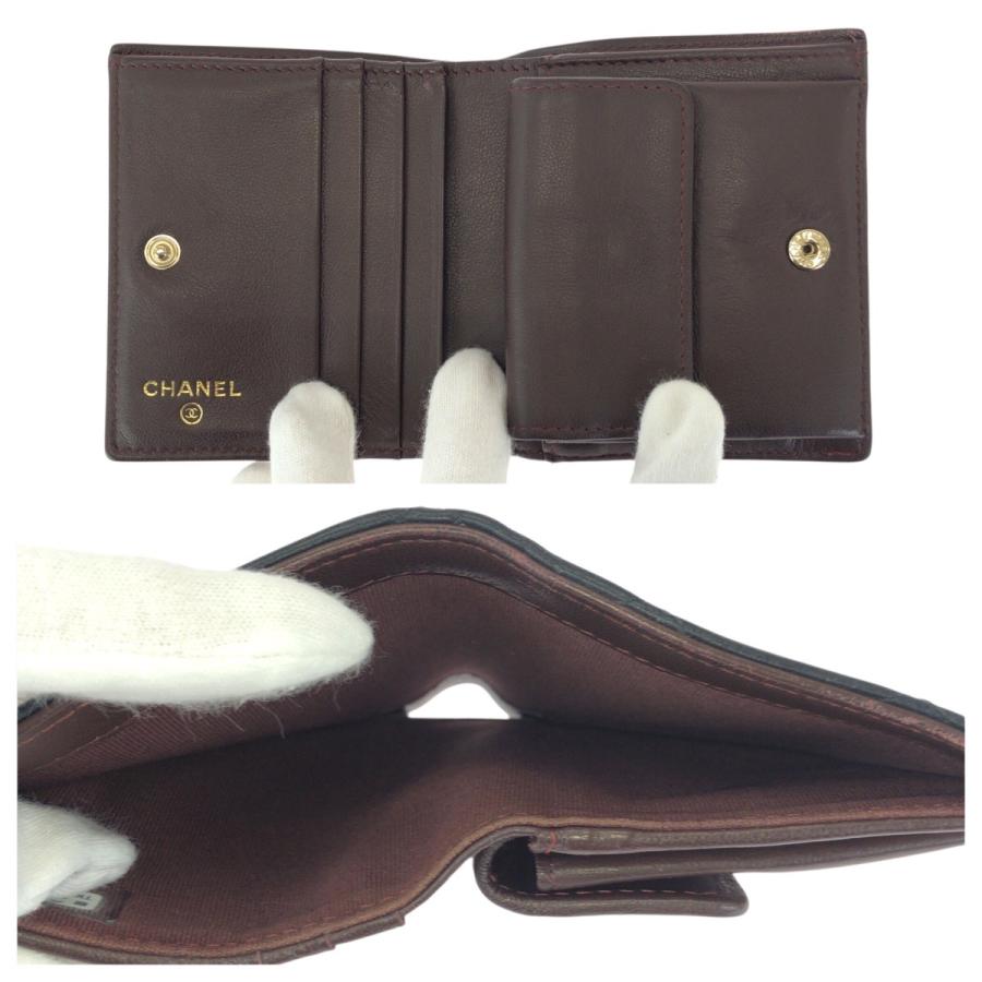美品 CHANEL シャネル マトラッセ ココマーク ブラック 黒 ゴールド金具 ラムスキン 折財布 コンパクトウォレット レディース 601203 | CHANEL | 07