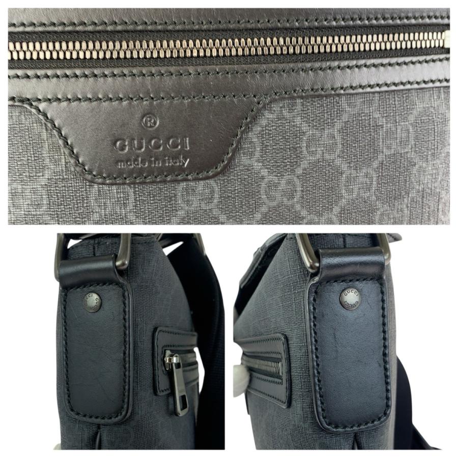 美品 GUCCI グッチ ブラック 黒 ガンメタ金具 GGスプリームキャンバス/レザー 322279 ショルダーバッグ メッセンジャーバッグ 601220 | GUCCI | 04