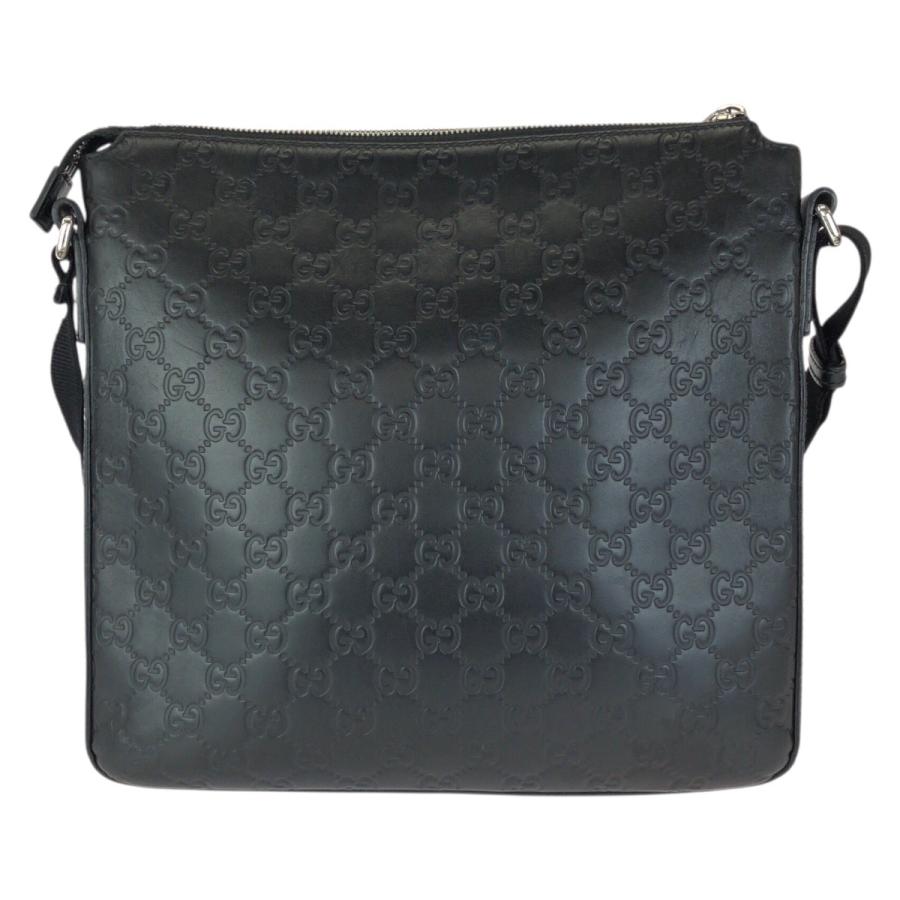 GUCCI グッチ グッチシマ ブラック 黒 シルバー金具 レザー 406408 ショルダーバッグ メッセンジャーバッグ メンズ 601221