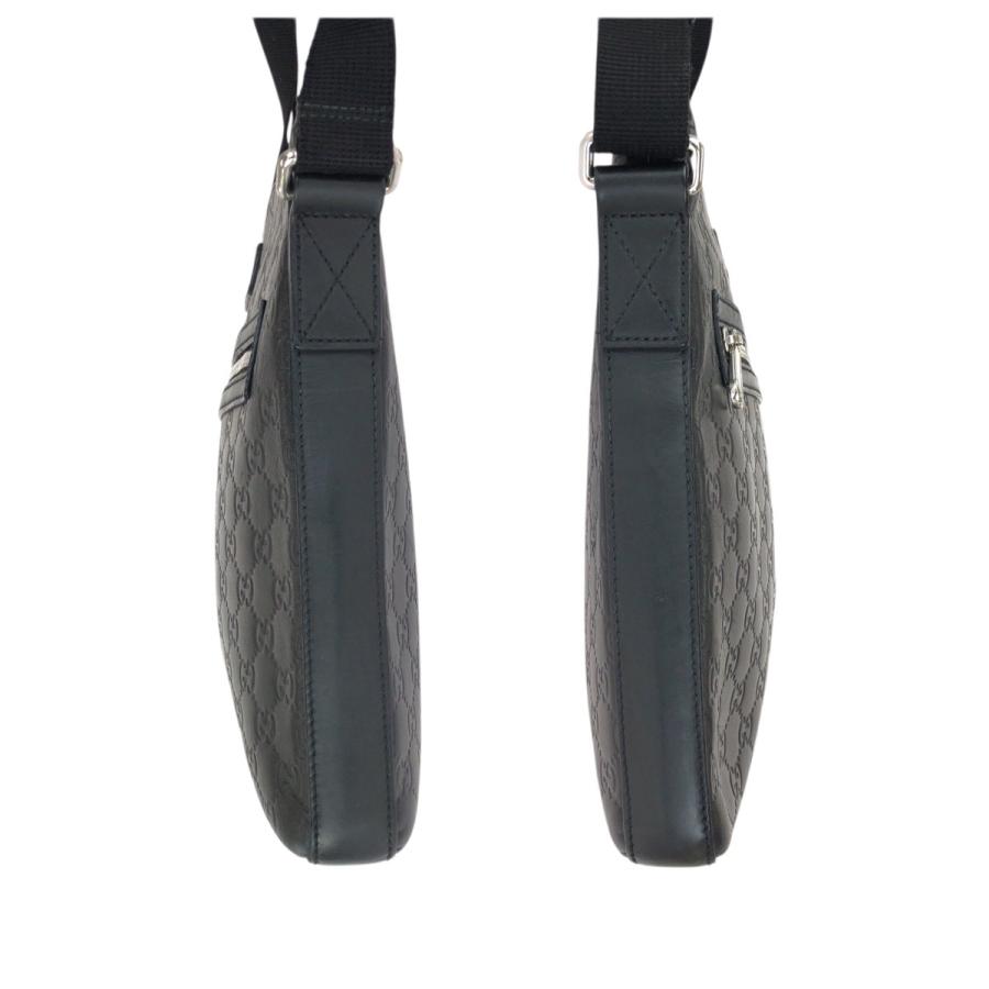 GUCCI グッチ グッチシマ ブラック 黒 シルバー金具 レザー 406408 ショルダーバッグ メッセンジャーバッグ メンズ 601221