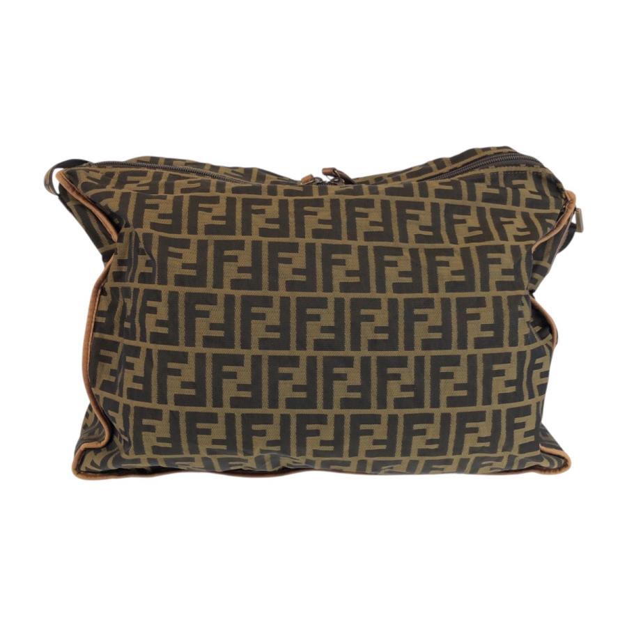 美品 FENDI フェンディ ズッカ ブラウン ダークブラウン ナイロン/レザー ショルダーバッグ メッセンジャーバッグ レディース 601227_1