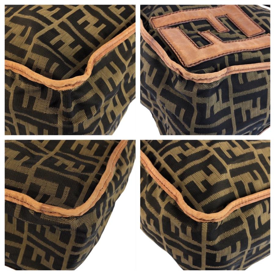 美品 FENDI フェンディ ズッカ ブラウン ダークブラウン ナイロン/レザー ショルダーバッグ メッセンジャーバッグ レディース 601227_2