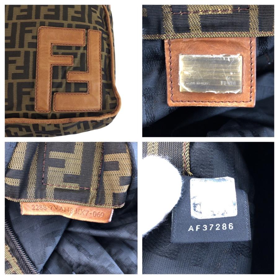 美品 FENDI フェンディ ズッカ ブラウン ダークブラウン ナイロン/レザー ショルダーバッグ メッセンジャーバッグ レディース 601227_3
