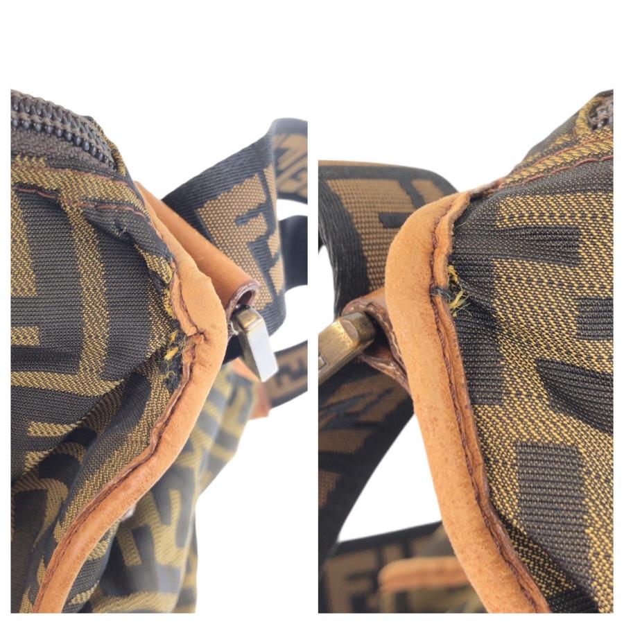 美品 FENDI フェンディ ズッカ ブラウン ダークブラウン ナイロン/レザー ショルダーバッグ メッセンジャーバッグ レディース 601227_5