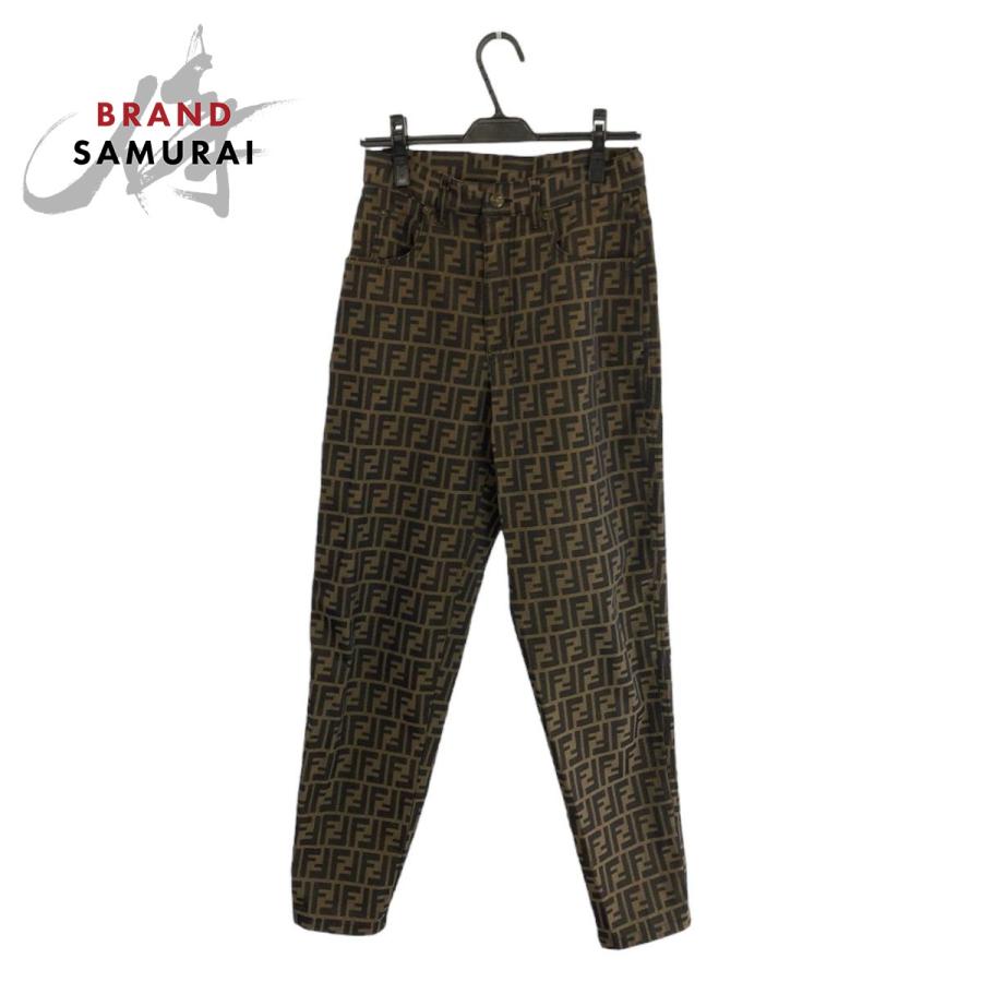 美品 FENDI フェンディ ヴィンテージ ズッカ サイズ29インチ ブラウン ポリエステル/コットン パンツ 男女兼用 レディース 601232 | FENDI