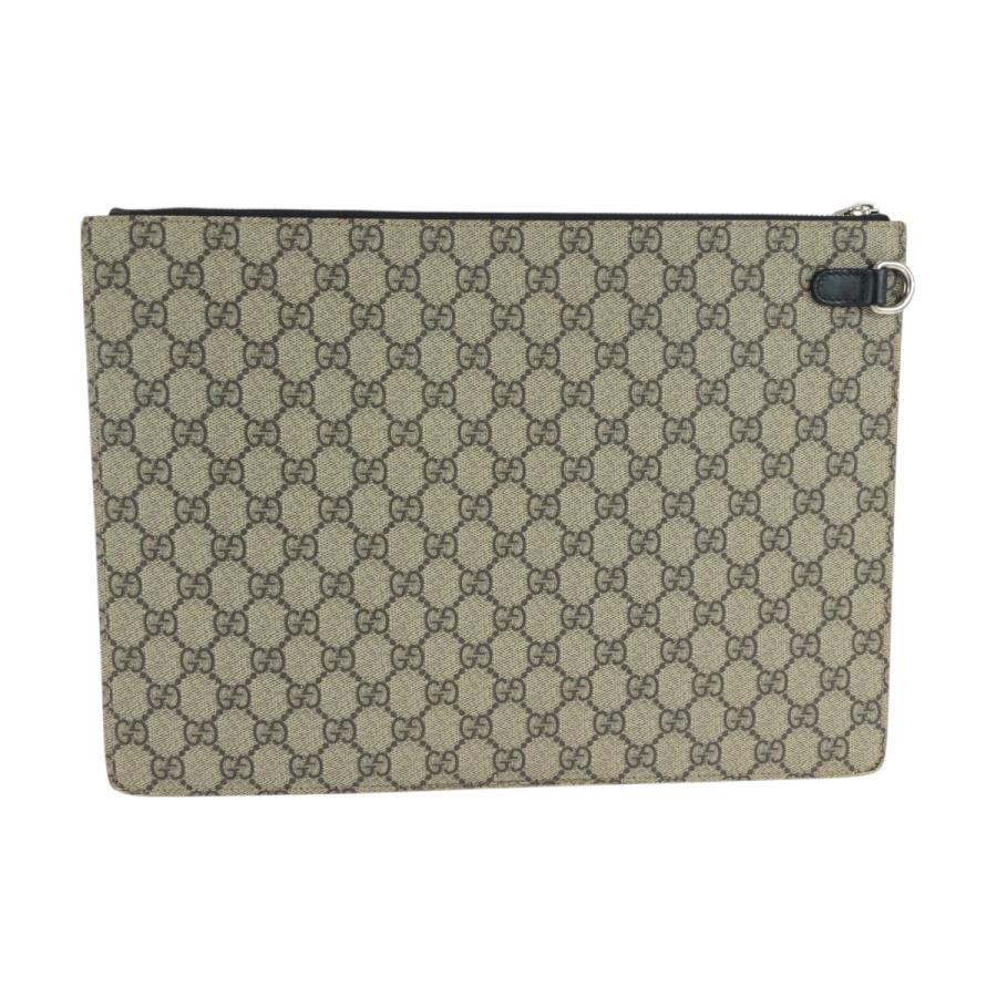 美品 GUCCI グッチ シェリーライン ベージュ ブラック GGスプリームキャンバス/レザー クラッチバッグ セカンドバッグ メンズ 601242_1