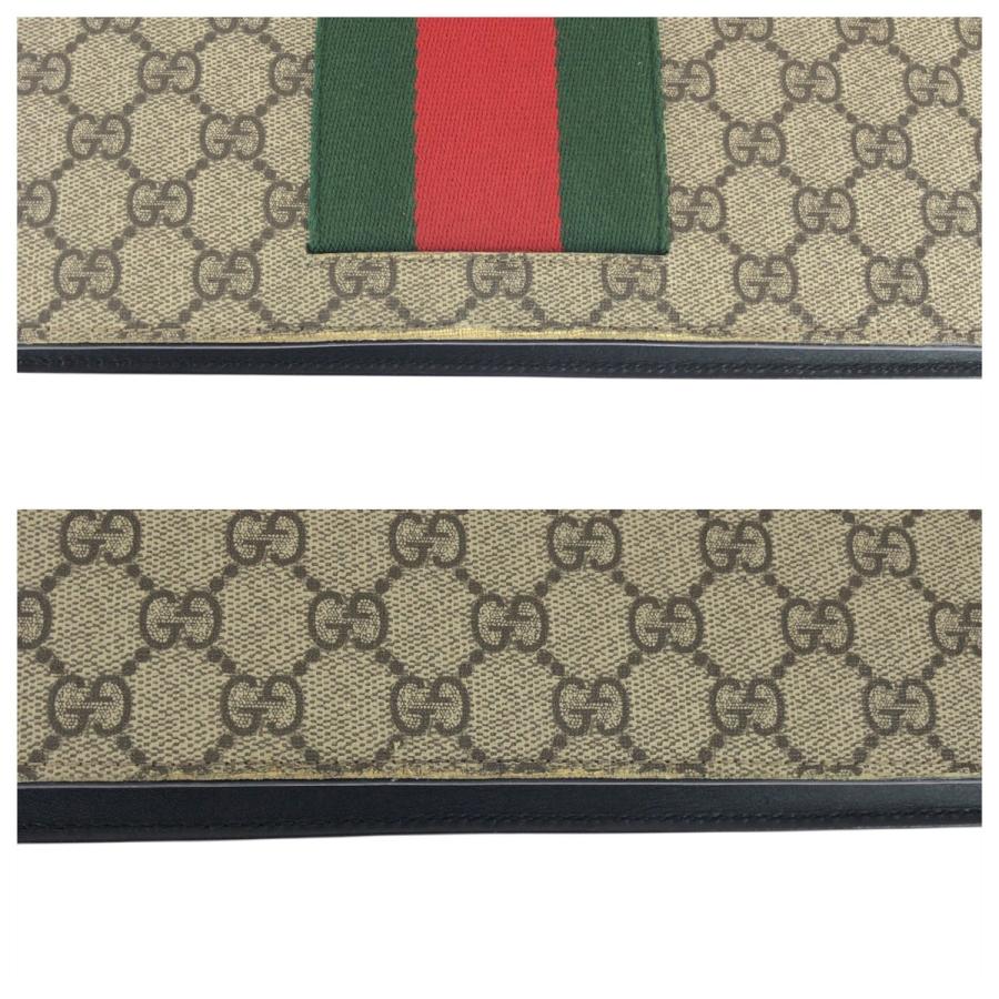 美品 GUCCI グッチ シェリーライン ベージュ ブラック GGスプリームキャンバス/レザー クラッチバッグ セカンドバッグ メンズ 601242_5