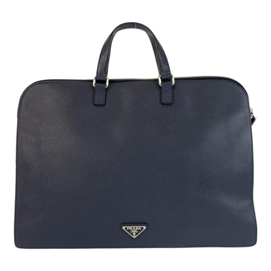 PRADA（プラダ） 美品 サフィアーノ ネイビー シルバー金具 レザー