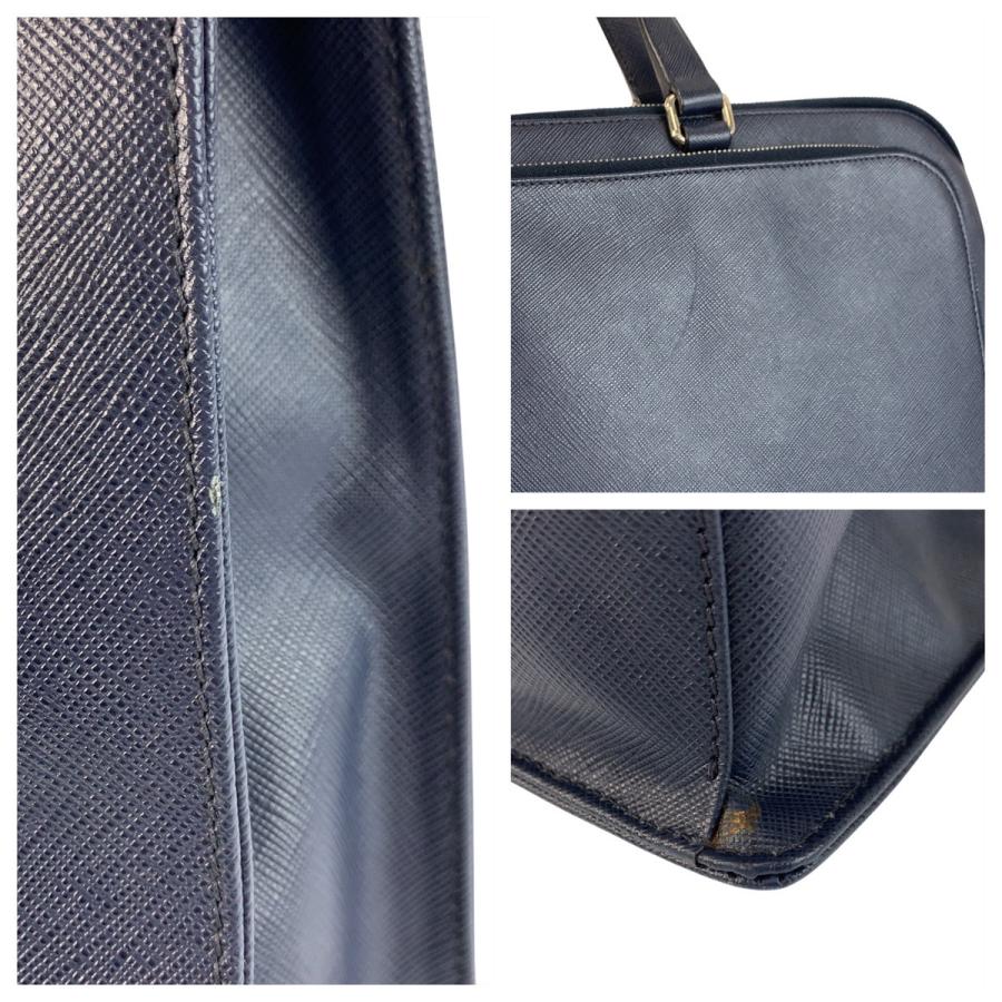 PRADA（プラダ） 美品 サフィアーノ ネイビー シルバー金具 レザー