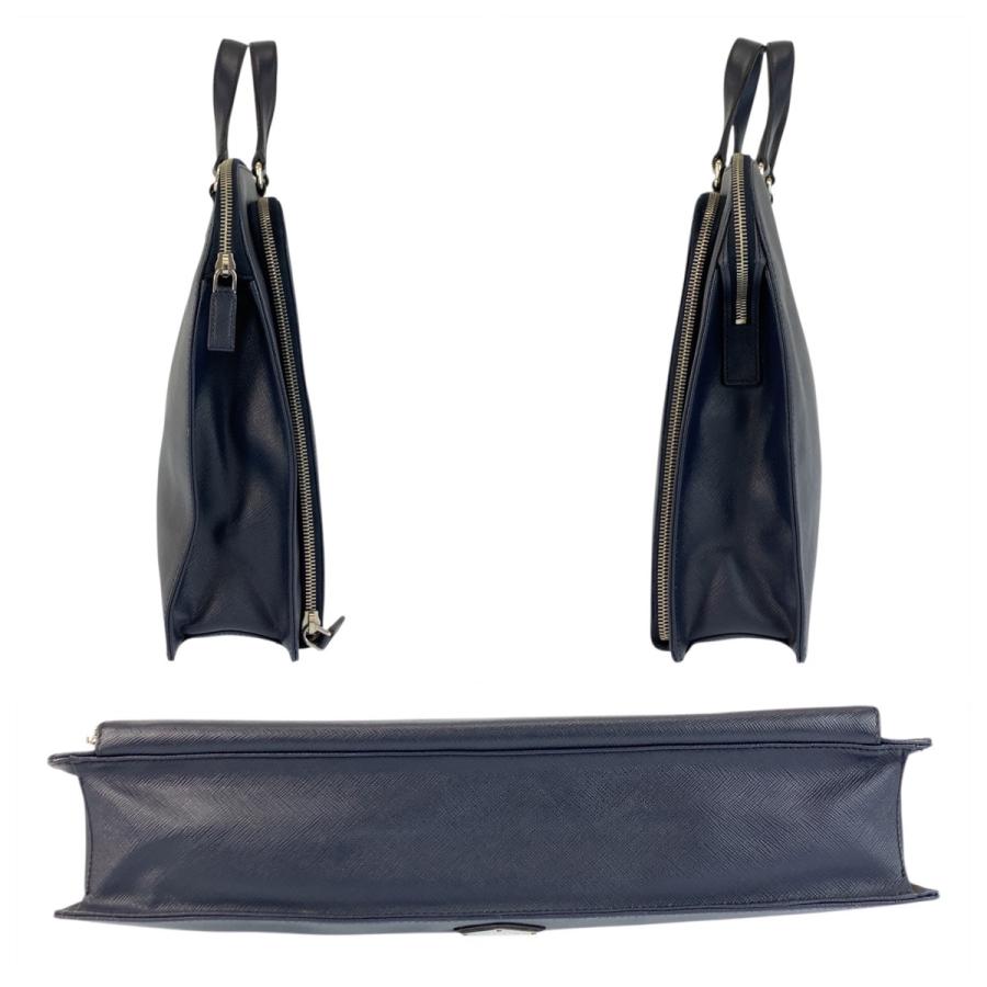 PRADA（プラダ） 美品 サフィアーノ ネイビー シルバー金具 レザー
