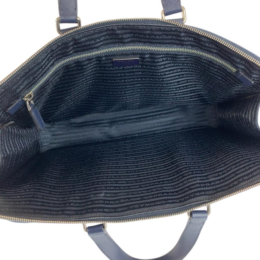 PRADA（プラダ） 美品 サフィアーノ ネイビー シルバー金具 レザー