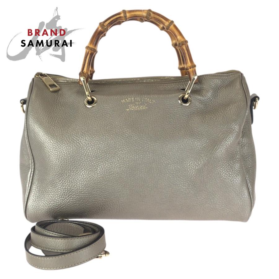 美品 GUCCI グッチ バンブー ショッパー ２way シャンパンゴールド ゴールド金具 レザー 353124 ショルダーバッグ ミニボストンバッグ レディース 601272 【中古】 GUCCI（グッチ） 美品 バンブー ショッパー 2way シャンパンゴールド