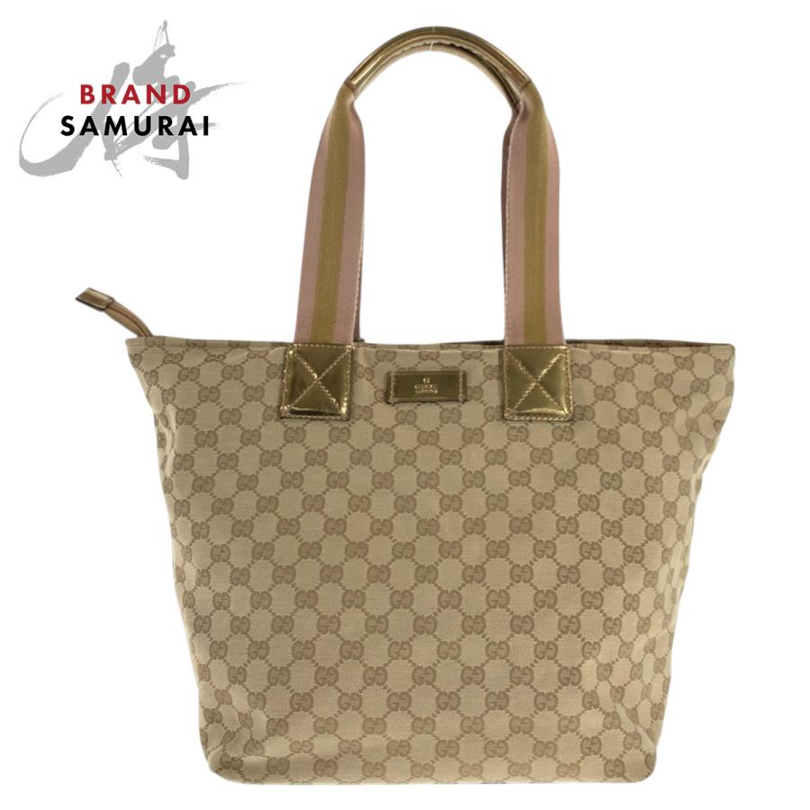 美品 GUCCI グッチ シェリーライン ベージュ ゴールド GGキャンバス 131231 トートバッグ ショルダーバッグ 男女兼用 メンズ 601273 | GUCCI