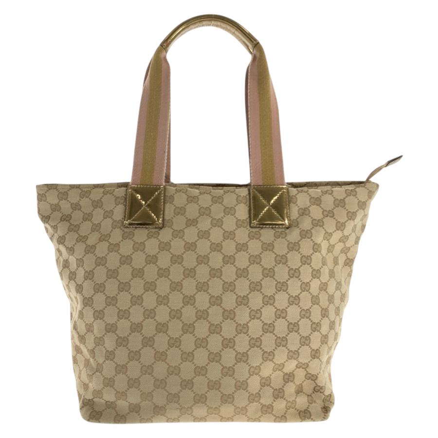 美品 GUCCI グッチ シェリーライン ベージュ ゴールド GGキャンバス 131231 トートバッグ ショルダーバッグ 男女兼用 メンズ 601273 | GUCCI | 01