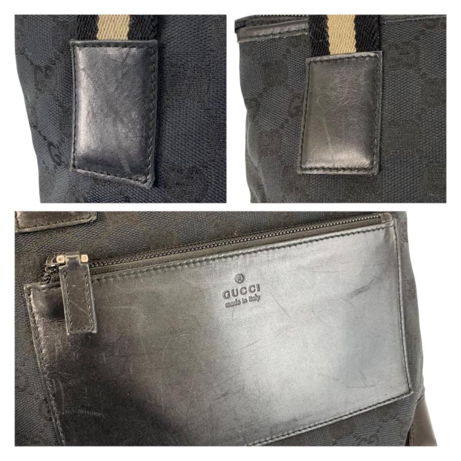 GUCCI グッチ シェリーライン ブラック 黒 GGキャンバス/レザー 019 0402 トートバッグ ハンドバッグ レディース 601290 | GUCCI | 04